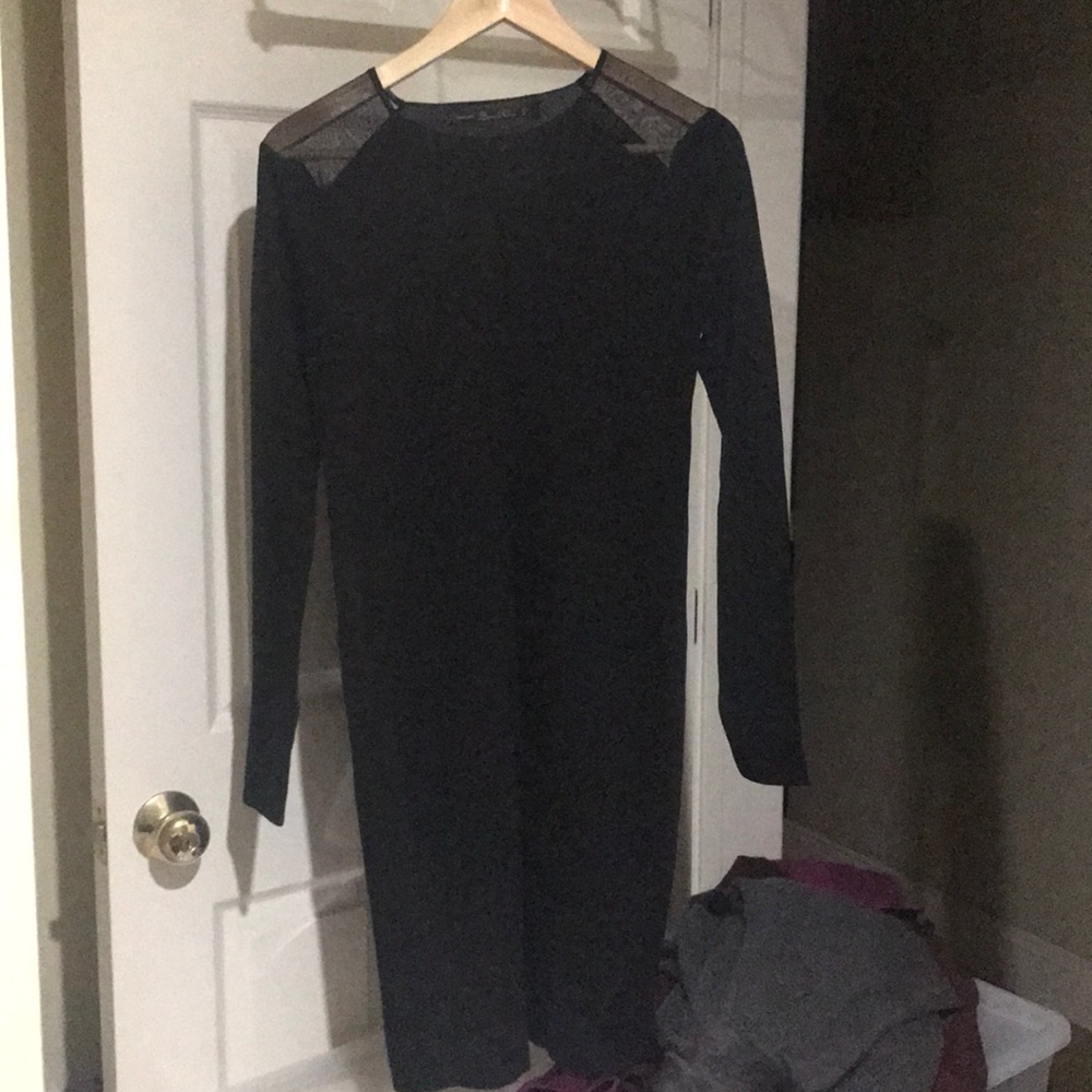 New with tag Zara black mesh shoulder dress
